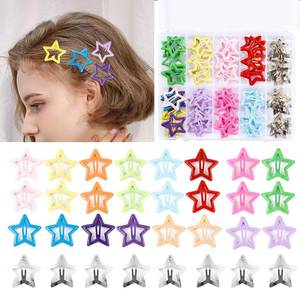 lot 14367 image: Secmity 55pcs 1.22 Star Hair Clips Cute Hair Clips for Girls Colorful Metal Snap Hair Barrettes for Women Star Hair Accessories for Daily Party