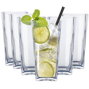 lot 14387 image: Top-spring 20-Ounce Reusable Plastic Water Tumbler, Clear Shatterproof Drinking Glasses, BPA Free, Set of 6 (20 Oz, Clear)