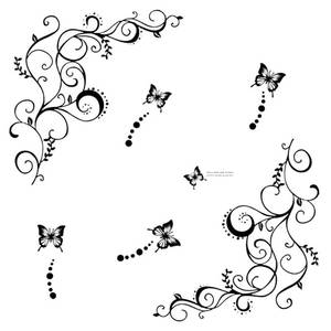 lot 14410 image: Hot Fashion Removable Vinyl DIY Black Nursery Flowers Vine and Beautiful Butterfly Wall Corner Decals Wall Sticker Murals Home Art Decor for Girls Kids Bedroom Living Room Home Decorations