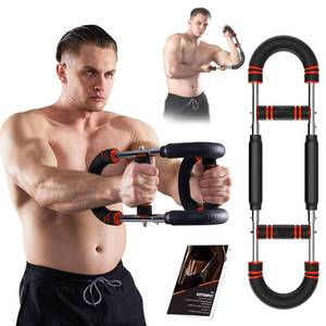 lot 19695 image: HOTWAVE Twister Arm Exerciser,Adjustable Spring Workout Bar, Forearm Triceps Chest Enhanced Exercise Strengthener,Portable Home Fitness Equipment