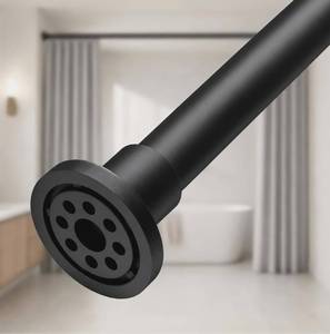 lot 19728 image: ALLZONE Heavy Duty Tension Shower Curtain Rod 42-83 Inches for Bathroom, Window, Non-Slip, Adjustable with Strong Spring Pole for Closet, Doorway, No Rust, No Drilling, Black