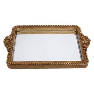 lot 19731 image: Hanna Roberts Vintage Gold Tray with Mirror Glass Base  Card Holder for Guests During Occasions and Events or Decorative Home and Vanity Organizer (Silver and Diamond Design)