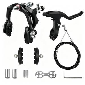lot 19735 image: Gashwer Bike Calip Brake Set, Front and Rear C Brake Set with Aluminium Alloy Rim Brake Cables levers for BMX, Student Bicycle, Kids Bike, Child Bike��Beach Bike, Commuter Bike (Open Box, May Be Missing Pieces)