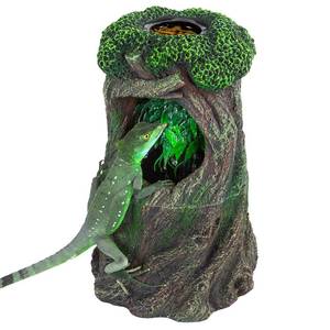 lot 19741 image: REPTI ZOO Reptile Waterfall Drinking Fountain with Food Dish, 1000ML Large Reptile Terrarium Water Dispenser for Bearded Dragon Chameleon Gecko Lizard Tree Frog