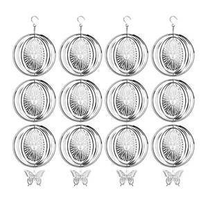 lot 20011 image: 12PCS Bird Deterrents for Outside Patio, Stainless Steel Bird Reflectors to Keep Birds Away, Woodpecker Deterrent for House��Bird Scare Devices to Keep Pigeons Away from Your Garden (Sun face)