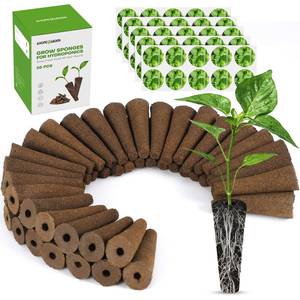 lot 20028 image: Ahopegarden 50pcs Hydroponic Pods Kit Compatible with AeroGarden Herb Kits with 50 Grow Sponges 50 Pods Lable, Highly Breathable - Indoor Garden Kit Supplies for Most Brands