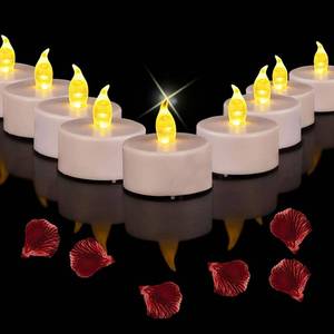 lot 20033 image: Battery Operated Led Tea Lights Candles50 Pack Flameless Electric Fake Candle, Realistic and Bright Flickering Votive Tealights, Long Lasting 200Hours,for Wedding,Party,Home Decoration (Warm Yellow)