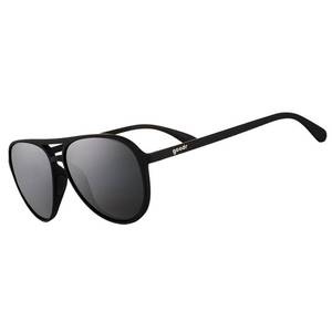 lot 20400 image: goodr Operation Blackout Polarized Aviator Sunglasses for Men & Women, Large Sized (Mach G), Black Solid Frame with Black Non-Reflective Glare Reducing Lenses, UV400 Protection, No Slip, No Bounce