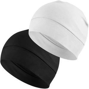 lot 20402 image: 100% Cotton Skull Caps Beanie Sleeping Hats for Men Women Black White