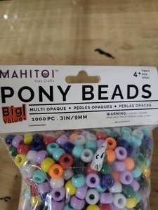 lot 20447 image: Mahitoi Pony Beads Multi-Opaque 1000 PC 3MM9MM Kids Crafts (3 PACK)