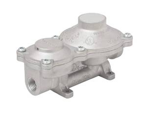 lot 20462 image: Flame King 150,000 BTU Vertical Mounted 2-Stage Propane LP Regulator for RVs, Vans, Trailers, Campers, 100LB Tanks, ASME Tanks, Generators