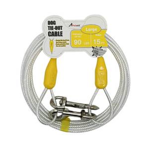 lot 20469 image: Petest 15ft Reflective Tie-Out Cable for Large Dogs Up to 90 Pounds