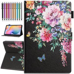 lot 20482 image: YUNHOTIC Case for Samsung Galaxy Tab A7 Lite 8.7 inch  SM-T220T225T227  2021 Model, Premium PU Leather Folding Stand Cover with Pen Holder & Multiple Viewing Angles - Black Flower