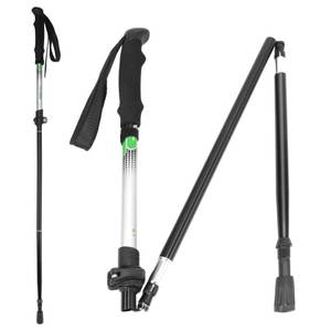 lot 20484 image: Travel Folding Trekking Hiking Pole with Carrying Case,Collapsible Cane Adjustable Walking Stick Portable Mobility Aid for Women Men Hikers Gift,Black (Black)