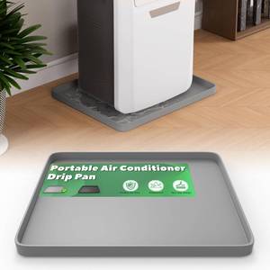 lot 20486 image: Memrita Portable Air Conditioner Drip Pan with Raised Edge, 23.6 x 19.7 x 0.75 Non-Slip AC Drip Pan for 5,000 to 14,000 BTU Portable AC Unit,Catch & Prevent Condensate Leakage,Protect The Floor