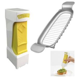 lot 20497 image: ZHLKHIOP 2-Piece Butter Slicer with Sealed Storage Lid, Cheese Splitter with Stainless Steel Blade, Airtight Container for Refrigerator, Non-Stick CheeseChocolate Grater  Stand (Dishwasher Safe)