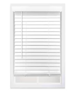 lot 1215 image: White smooth flex wood blinds 34x64