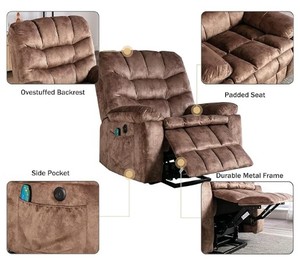 lot 1221 image: Side pieces and back to a recliner brown