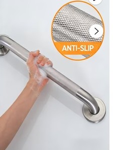 lot 2375 image: Joyrain 12 in. Grab Bar with Concealed Mounting Brushed Stainless Steel