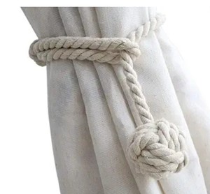 lot 2389 image: Metaluxe 4 Pack Curtain Tiebacks Heavy Duty Curtain Rope Beige LPNNC6TG6VSGW four pack