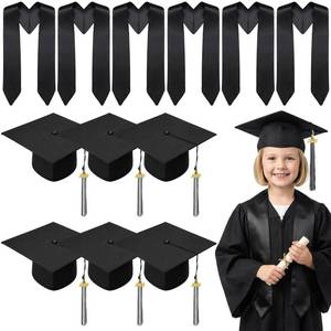 lot 2022 image: Breathffy 12 Pcs24 Pcs Child Size Preschool Graduation Cap and Stole Set Unisex Kindergarten Hats Sash Bulk with Metal 2026 Tassel(Black,12 Pcs)