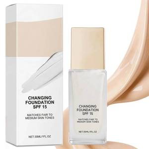 lot 2084 image: Color Changing Foundation for Mature Skin, Concealer Cover Cream, 2-in-1 Hydrating and Lightweight Liquid Foundation, Suitable for All Skin Types, Natural