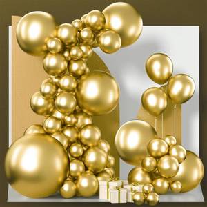 lot 2088 image: PartyWoo Gold Balloons 127pcs Different Sizes of 36 18 12 10 5 Inch Gold Balloon Arch Kit Garland for Birthday Wedding Anniversary Baby Shower Graduation Retirement Casino Party Decorations Gold-G101