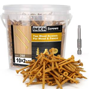 lot 2089 image: Bobibbi Deck Screws #10 x 2-12����, T25 Star Torx Drive Flat Head Wood Screws, Tan, 5lb