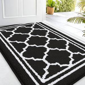 lot 2116 image: Buganda Indoor Door Mat, Dirt-Resistant and Absorbent Doormat, Anti-Slip, Low Profile Floor Mats for Inside Entryway, Front, and Back Door Entrance (32x20 Inches, Black)