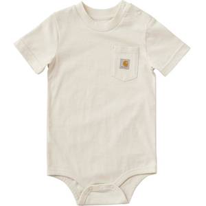 lot 2121 image: Carhartt unisex-baby, Short-Sleeve Pocket Bodysuit, Turtledove, 18M
