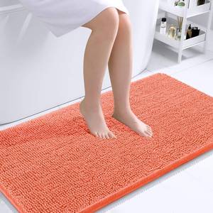 lot 2125 image: OLANLY Large Bathroom Rugs 40x24, Extra Soft Absorbent Chenille Bath Rugs, Rubber Backing Quick Dry, Machine Washable Bath Mats for Bathroom Floor, Tub and Shower, Home Decor Accessories, Coral