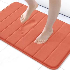 lot 2130 image: Buganda Memory Foam Bath Mat, 24 x 16, Ultra Soft Bathroom Rugs, Water Absorbent and Machine Washable Bath Rug for Bathroom, Shower, and Tub, Coral