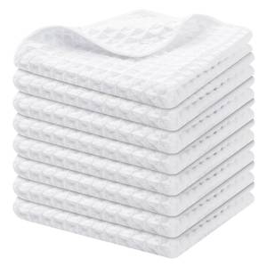 lot 2134 image: Homaxy Microfiber Waffle Weave Kitchen Dish Cloths, 12 x 12 Inch Ultra Absorbent and Solid Color Dish Towels for Kitchen Fast Drying Dishcloth for Washing Dishes, 8 Pack, White