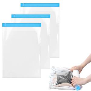 lot 2142 image: AOZUO Travel Compression Bags, Roll-Up Space Saver Bags Vacuum Storage Bags 47x35cm18.5x13.7in for Luggage Backpack Suitcase Packing Organizers(3PCS)