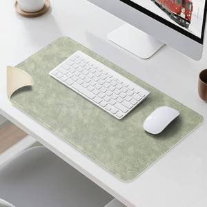 lot 2143 image: Imitation Crazy Horse Leather Desk Mat - Waterproof Desk Pad - Ideal for Large Mouse Pad and Desk Mats on Top of Desks (Light GreenWhite, 2513)