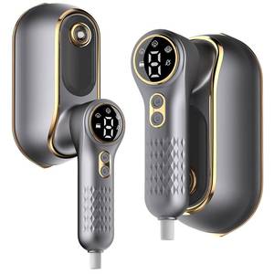 lot 2153 image: Portable Travel Steamer, 1200W Handheld Fabric Steamer for Clothes, 4Modes with LCD Display, Powerful Wrinkle Remover for Home & Travel, 150ml Water Tank 10S Fast Heat-Up, 180°Swivel Handle, Grey Gold