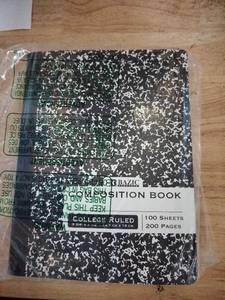 lot 2169 image: Black and white school composition book 100 sheets 200 pages