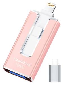lot 2170 image: MFi Certified 256GB Flash Drive for iPhone iPad, USB Memory Stick Thumb Drive for iPhoneiPadAndroidPC(Rose Pink)