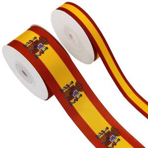 lot 2192 image: YERELO 10Yardx2 Rolls Spain National Flag Ribbon World Cup Ribbons 58 and 1-12 X 10 Yards Crafts,Wreath,Gift Wrapping,Wedding Decoration and DIY Handmade Hair Bows