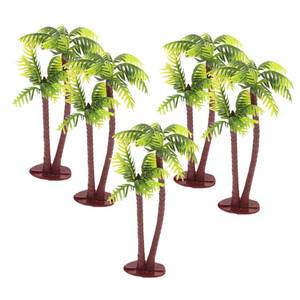 lot 2199 image: TOPPERFUN 5Pcs Imitation Palm Tree Tropical Mini Palm Mini Tree Figurines Rainforest Diorama Supplies Fake Palm Fairy Garden Outdoor Toys Coconut Indoor Banquet Hawaii