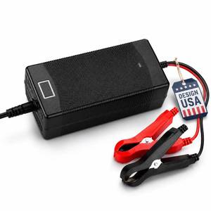 lot 4097 image: CraogeCoore 14.6V 10A LiFePO4 Battery Charger, 12V Lithium Battery Charger Smart Fast Charger with LED Indicator, Multi-Protection Lithium Ion Battery Charger for Deep Cycle, RV, Marine