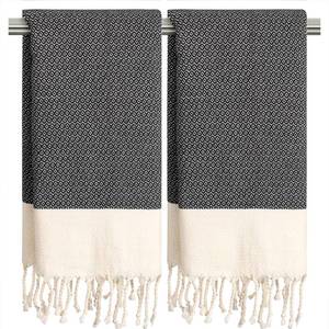 lot 4104 image: cabanana Hand Towels for Bathroom - 2-Pack,18x30 Inch-100% Cotton,Turkish Bathroom Hand Towels,Super Absorbent & Quick-Dry Soft for Bath, Kitchen, Spa, Face, Hair, Dishcloth (New Black)