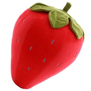 lot 4149 image: Cute Fruit Kids Pillow Stuffed Strawberry Plush Pillows Super Soft Girls Pillows Cushion Seat for Kids Toys (Red,7.820cm) 1 Count (Pack of 1)