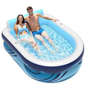 lot 5807 image: VISTOP Inflatable Pool for Adults or Kids with SeatsCup Holders Large Thickened Large Toddlers Cool Swimming Pool Family Summer Blow Up Water Pools for Outdoor, Water Party, Garden SPA Tub