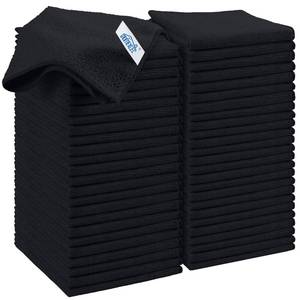 lot 5812 image: HOMEXCEL Black Microfiber Cleaning Cloth, 50 Pack Cleaning Towels for Kitchen, Lint Free, Scratch-Free, Highly Absorbent, and Reusable Cleaning Rags for House, Window and Glass, Cars, 11.5 X11.5 inch