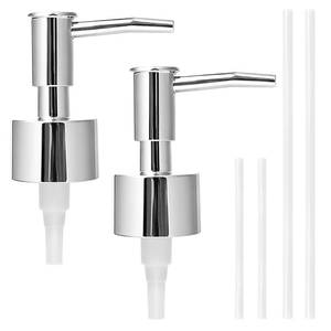 lot 6415 image: 2 Pack Soap Dispenser Pump Replacement,Reusable Pump Head Replacement for Lotion Soap Dispenser Bottle,Lotion Bottle Pump Replacement(Silver)