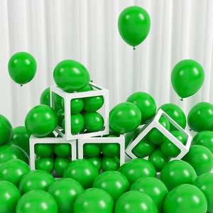 lot 6416 image: FOTIOMRG 120pcs 5 inch Green Balloons, Small Green Latex Party Balloons Helium Quality for Birthday Graduation Baby Shower Jungle Christmas Party Decorations (with Green Ribbon)