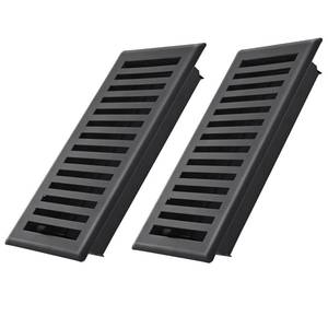 lot 6427 image: Flowild 2 Pack Floor Register 4X10 Inches, Heavy Duty Walkable Floor Vent Covers, Easy Adjust Air Supply Lever Decorative Floor Vents - Vent Covers for Home Floor - Matte Black