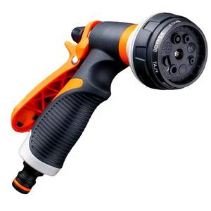 lot 6443 image: Garden Hose Nozzle Sprayer, ABS Water Spray Nozzle with 8 Adjustable Watering Patterns, Slip Resistant for Watering Plants, Lawn& Garden, Washing Cars, Cleaning, Showering Pets & Outdoor Fun