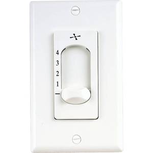 lot 6445 image: Progress Lighting Ceiling Fan Four-Speed Wall Control, AirPro Collection, Indoor, P2613-30, White